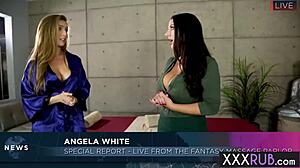 Busty Milf Catches Horny Lesbian Babe Fingering Ass