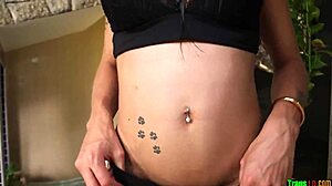 Hey check out this horny trans babe jerking her huge throbbing cock