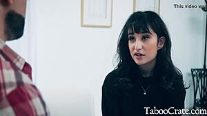 stepdad blackmails petite teen daughter with his thick carrot to stop her escape