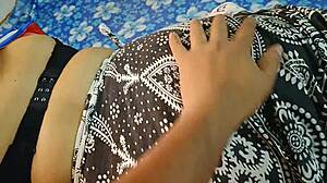 Cheating desi girlfriend sneaks lover into hotel strips skirt for wild sex