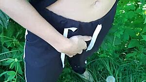 We masturbate hairy pussies with neighbor on street and explode in lesbian orgasm together!