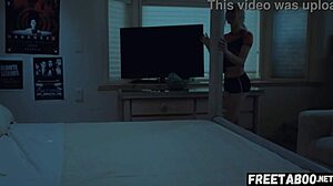 Skinny Stepsis Creampied by Bro Sharing Vacation Bed