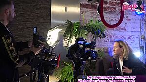 German BBW Model's Curvy Body Fucked Hard During Photoshoot Interview Backstage