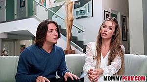 Step mom jealous of my young gf, joins for hardcore 3some blowjob and fucking!