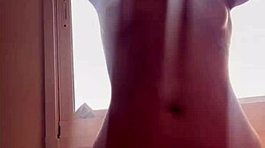 i saw the neighbor eyeing me got so horny called my cuck husband to suck his cock while neighbor watches pure delight