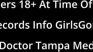 solana spreads shaved pussy in first gyno exam close up