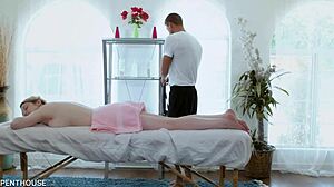 Busty Blonde Bunny Colby Deepthroats Masseuse Doggy Pound