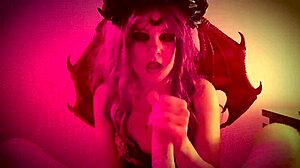 halloween gets steamy when demon girl bends over for rough doggystyle pounding from her guy