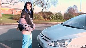 god i'm so pissed flashing my shaved pussy on london streets