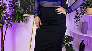 curvy mature teacher plugs fat ass in sheer nylons