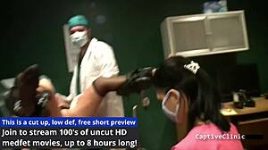 crystal frost interrogated choked gagged in nurse latex hospital