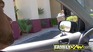 why does this cute brunette teen bend over for her friend's tongue on her pussy before doggystyle cock ride?