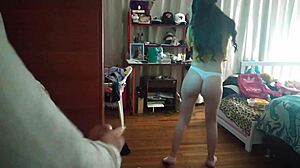 sexy laura dances in underwear gets fucked bent over by boss outdoors