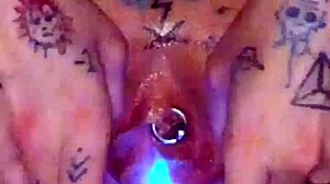 Watch amateur stretch piss hole cum squirt big natural tits pierced nipples wet pussy glowstick winter show!!