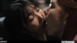 asian futa pounds redhead pussy creampie then cumshot cleanup!