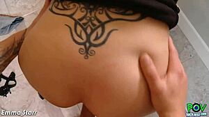 give me that huge cock to suck and fuck yells busty emma starr pov hardcore