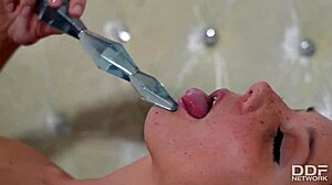 Petite beauty teases her toy to shattering climax.