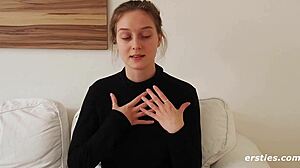 i watch luca fingering her petite natural tits body to orgasm in bright sunlight close up