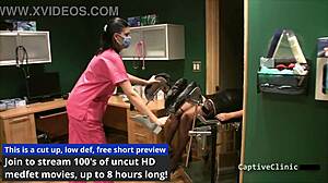 crystal frost interrogated choked gagged in nurse latex hospital