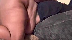 imagine that big black monster cock slamming her pregnant milf pussy on the beanbag...