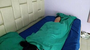 stepsis catches me stroking then rides my cock licking our wet pussies