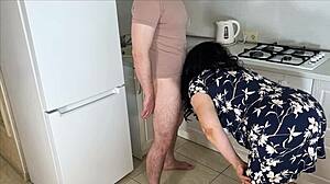 stepmom flashes thong to excite stepson