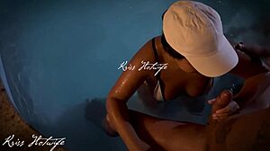 husband's friend tricks me shoves full monster cock bareback pool pounding my big pussy