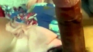 Masked bbw milf gets blindfolded and face fucked hard by monster bbc gagging