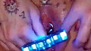 Watch amateur stretch piss hole cum squirt big natural tits pierced nipples wet pussy glowstick winter show!!