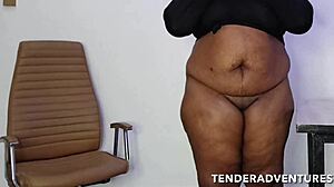 i bent that thick ebony bbw over the table for balls deep doggy and huge cumshots pov