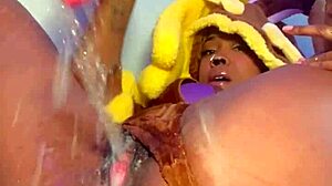 Lopunny cosplay pussy squirts wet after horny missionary fuck