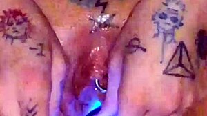 Watch amateur stretch piss hole cum squirt big natural tits pierced nipples wet pussy glowstick winter show!!