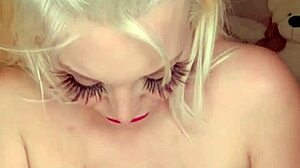 Oiling my huge ass in pink lingerie then playing naked with wet pussy blondie fesser