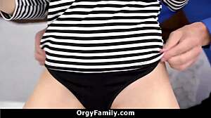 My stepdaddy guides me through studies in our intense family gathering session