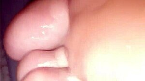 Girlfriend's soft soles licked and toes sucked in foot fetish play