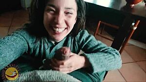 Real couple shares valentines breakfast with homemade blowjob cumshot and early morning pov swallow