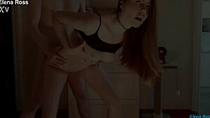 Elena ross skinny redhead begs for monster cock fuck and cum on tits