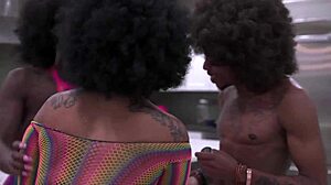 ebony bbc threesome with deepthroat and doggystyle