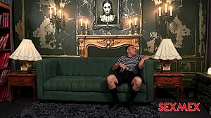 Sexmex Marlina Wednesday as Malena Doll gets quickie fuck with big tits bouncing