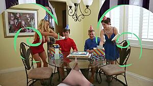 Depraved stepmom lures stepson into wild 69 and orgy right before wedding vows