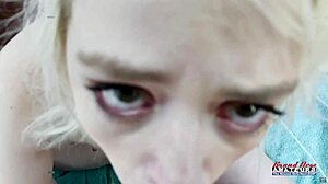 blonde coed annie archer vibes pussy then takes mouth fuck