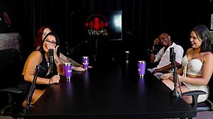 A beautiful sexy teen in sheer red lingerie chats freely then rides the top black guy sensually with maria bittencourt.