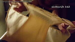 oh man... these milf panties hugging her hairy pussy and big tits under that skirt got me goin' hey panties pervs