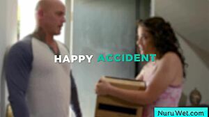 Curly Teen Brunette Masseuse Grinds Wet Pussy On Client's Back In Nuru Massage Derrick Pierce Victoria Voxxx