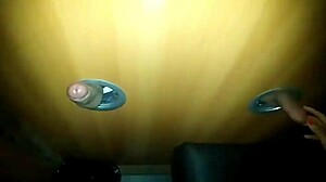 Husband captures chubby wife sucking strangers cocks at gloryhole swingers party