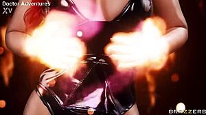 brazzers blonde bombshell in latex boots deepthroats big cock then takes assfucking creampie with rimjob