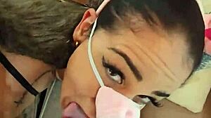 Miss Raquel's Naughty Halloween Piggy Chokes Gags Spits on Big Cock in Wet Latina Milf Cosplay