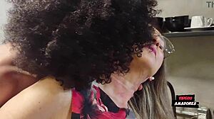 Horny Old Brazilian Cougar Fucks Doggystyle Bent Over with Monster Cock Cum in Mouth