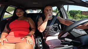 amateur brazilian may silva rides huge cock bareback in salvador car
