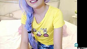 emmy's small tits tease japanese camgirl show